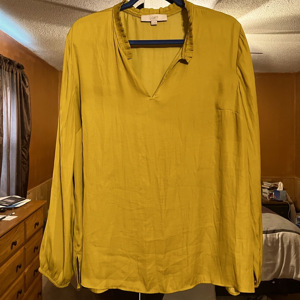 LOFT Mustard Yellow Blouse
